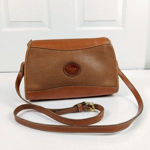 Vintage Dooney & Bourke Duck Logo Brown Leather Crossbody Purse Medium